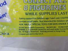 Lot of 5 Factory Sealed 1992 McDonald's Happy Meal Barbie Toys