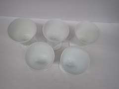 Vintage Milk Glass Goblets with Grape Design