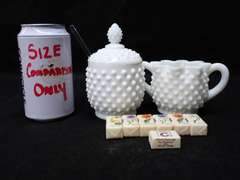 Hobnail Milk Glass Sugar & Creamer Set - Possibly Fenton