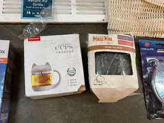 Mystery lot of assorted household goods to include return vent cover, fasteners, alarm clock projector, floor register, and much more. See pictures for details.