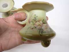Pair of Nippon Hand-Painted Floral Candle Holders