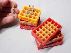 Cast Iron Coca-Cola Delivery Truck and Mini Plastic Bottle Crates