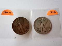 1946-D & 1938 WALKER HALF DOLLAR COINS