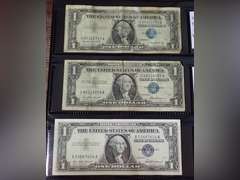 (3) SERIES 1957 $1 SILVER CERTIFICATES