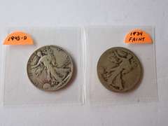1943-D & 1934 WALKER HALF DOLLAR COINS