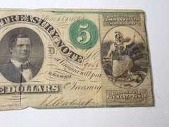 1862 VIRGINIA TREASURY $5 BANK NOTE