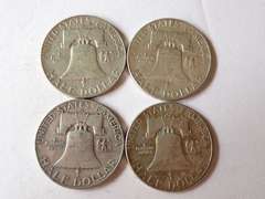 (4) FRANKLIN HALF DOLLAR COINS - 90% SILVER