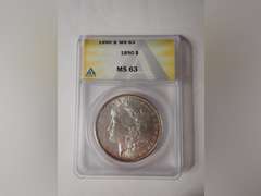 1890 MORGAN SILVER DOLLAR COIN - ANACS MS63