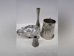 Vintage Metal Vase, Mug, Trinket Dish & More