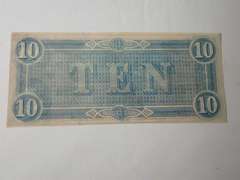1864 CONFEDERATE STATES OF AMERICA $10 BANK NOTE