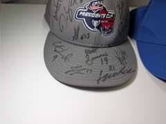 TEAM AUTOGRAPHED MACON MAYHEM CAP AND UNSIGNED MACON MAYHEM CAP