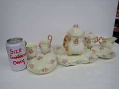 Porcelain Rose Decorated Tea Set