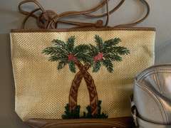 2 LADIES PURSES (SILVER BAG BY TIGNANELLO, WOVEN SUMMER BAG) - DINING ROOM