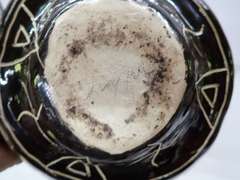Handmade Pottery Bowl with Markings