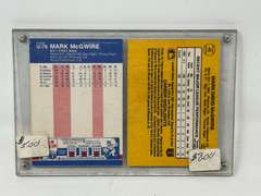 Donruss and Fleer Mark McGwire sports cards, unsearched, comes with display, see pictures for details.