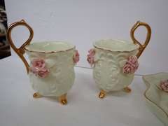 Porcelain Rose Decorated Tea Set