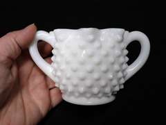 Hobnail Milk Glass Sugar & Creamer Set - Possibly Fenton