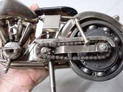 Vintage Metal Motorcycle Sculpture