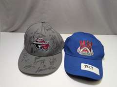 TEAM AUTOGRAPHED MACON MAYHEM CAP AND UNSIGNED MACON MAYHEM CAP