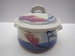 Signed Pottery Covered Casserole Dish