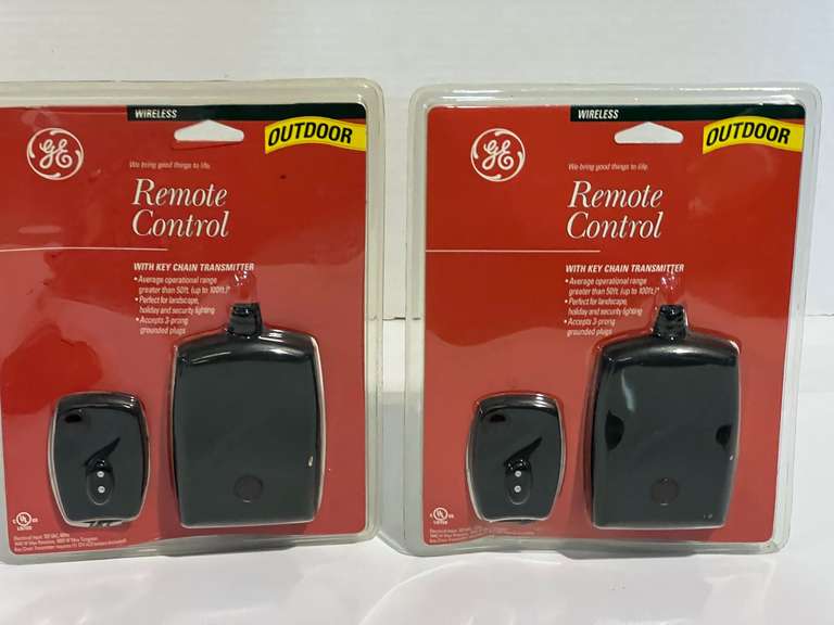 GE wireless remote control with keychain transmitter, set of two, both are still in original packaging, see pictures for details. image