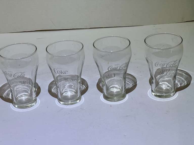 Coca-Cola logoed glassware, set of four, see pictures for details. image