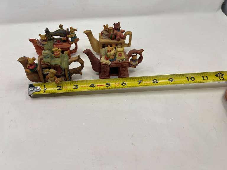 LR… Decorative miniature “teapots” figurines, set of four, see pictures for details.