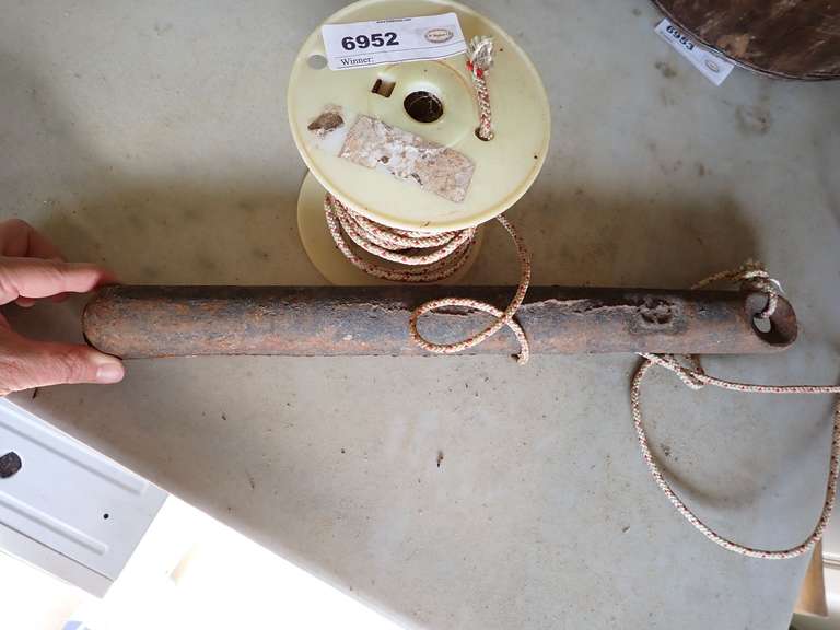 Vintage Boat Anchor and Anchor Rope w/Spool
