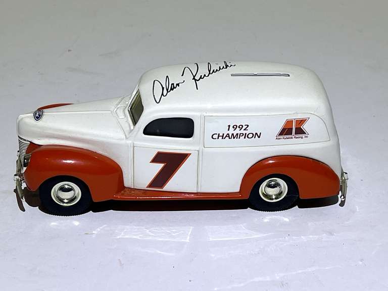 Alan Kulwicki diecast van coin bank, see pictures for details. image