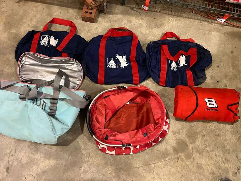 Assorted tote bags, one insulated tote bag, and more. See pictures for details. image