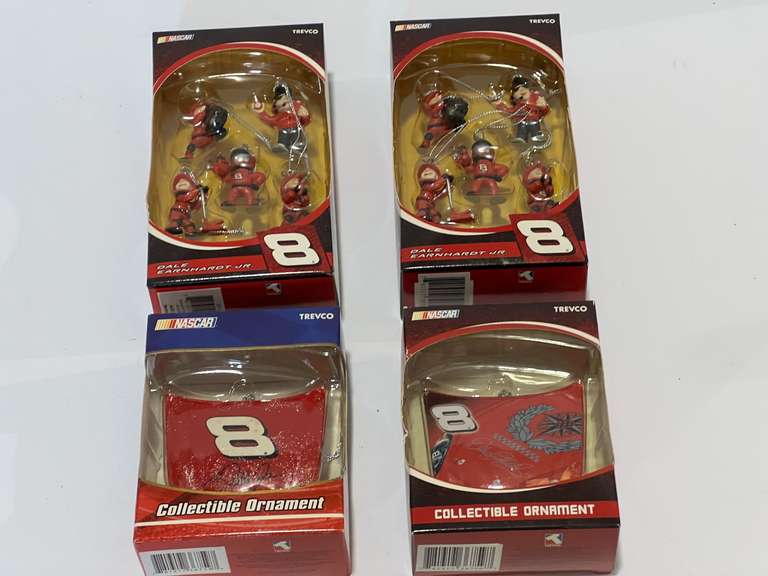 Dale Earnhardt Jr collectible ornaments, set of four, still in original packaging, see pictures for details. image