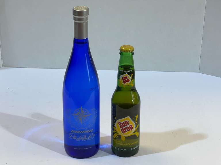 Dale Earnhardt logoed bottles of springwater, and Sundrop soda, bottles are unopened, see pictures for details. image
