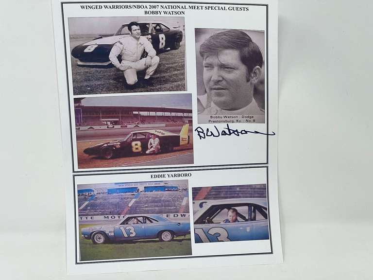 Winged Warriors/NBOA 2007 national meet special guests, Bobby Watson, this piece is autographed, believed to be real, (not authenticated), please inspect for yourself, see pictures for details. image