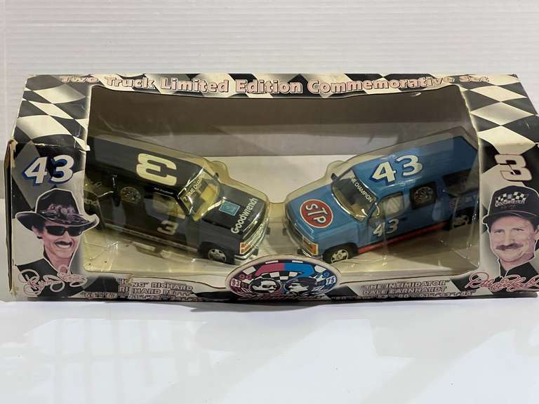 Richard Petty and Dale Earnhardt two truck limited edition commemorative set, comes in original packaging, see pictures for details. image
