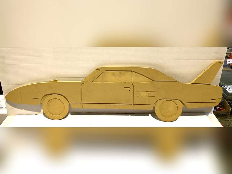 Press board cut out of a Plymouth Roadrunner wing car, see pictures for details. image
