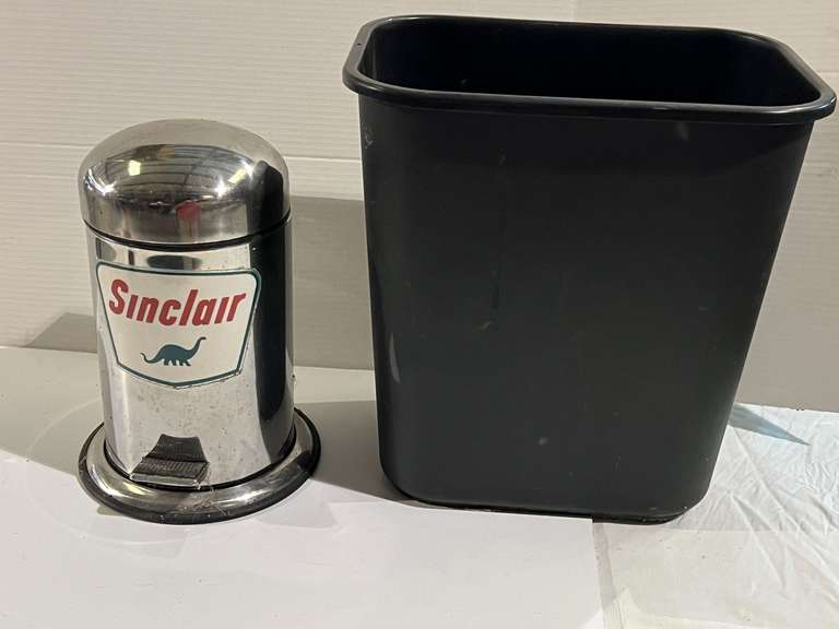 Sinclair logoed trashcan, also includes a black plastic waste basket, see pictures for details. image