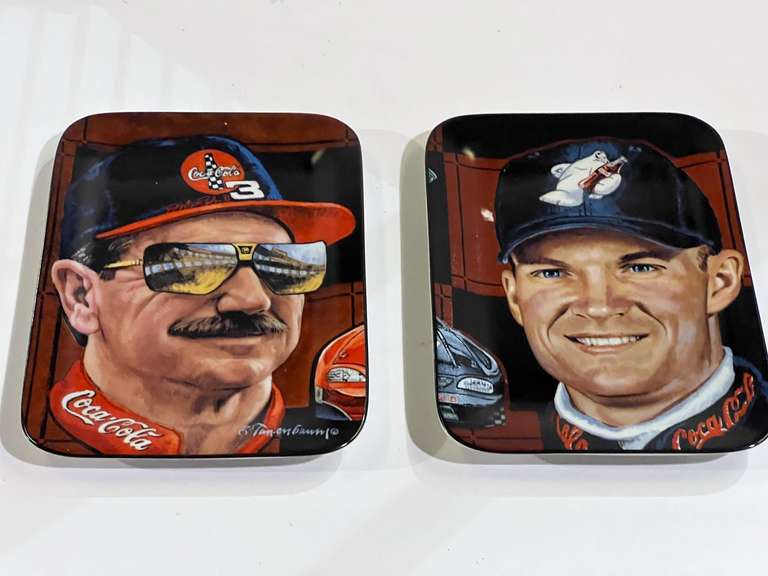 Dale Earnhardt/Dale Earnhardt Jr Motorsport Editions ceramic plates, two pieces, see pictures for details. image