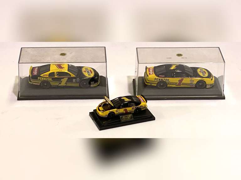 Diecast race car replicas, three pieces, see pictures for details. image