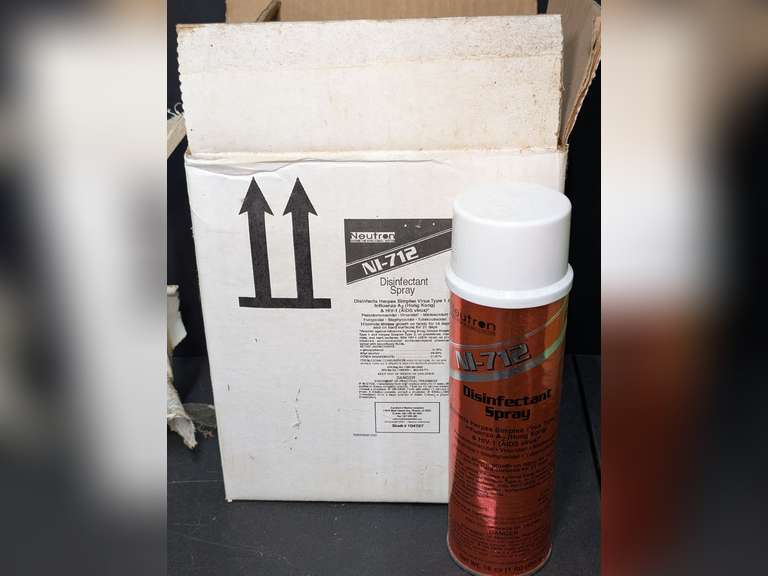 FOUR 16 OUNCE SPRAY CANS OF NEUTRON NI-712 COMMERCIAL GRADE DISINFECTANT SPRAY image