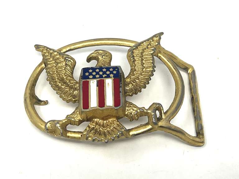 Vintage gold tone American Eagle belt buckle, see pictures for details. image