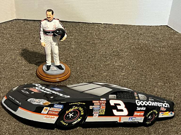 Dale Earnhardt limited edition figurine, comes with a #3 race car wall hanging, see pictures for details. image