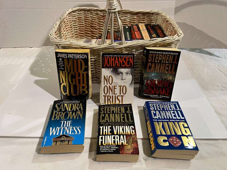 Large basket of assorted books, see pictures for details. image