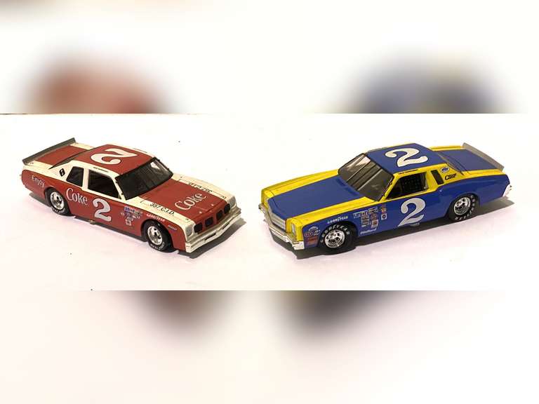 Diecast stock car replicas, two pieces, see pictures for details. image