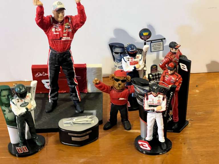 NASCAR collectible ornaments featuring Dale Earnhardt, and Dale Earnhardt Jr., and more. See pictures for details. image