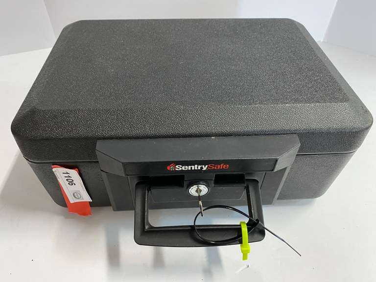 Sentry safe, with key, see pictures for details. image
