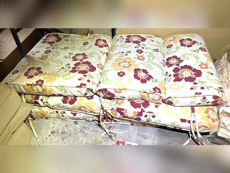 Outdoor lounge chair cushions, set of three, see pictures for details. image