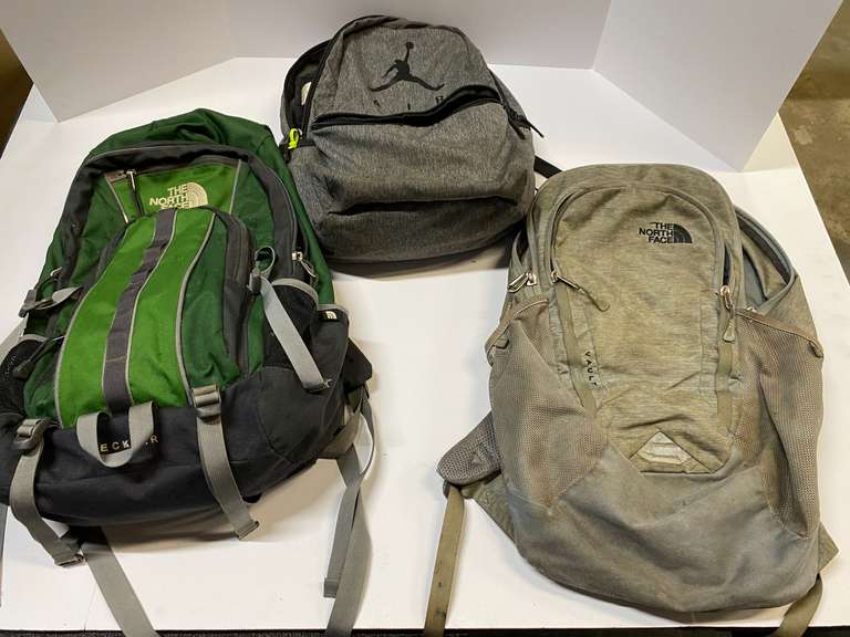 Northface and Nike air backpacks, three pieces, see pictures for details. image