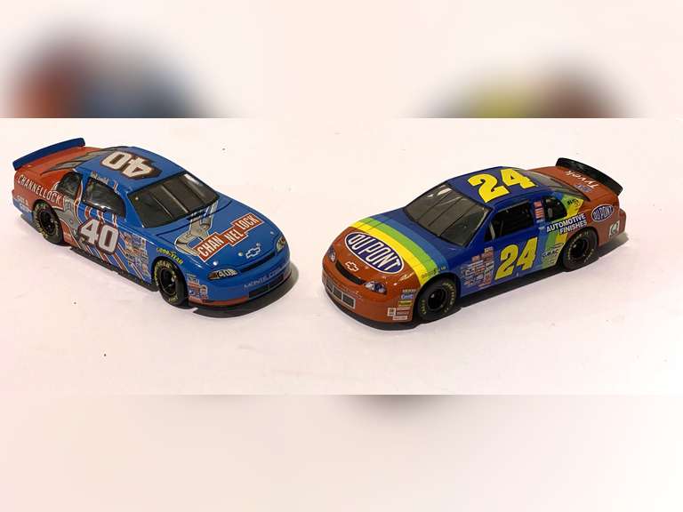 Diecast stock car replicas, two pieces, see pictures for details. image