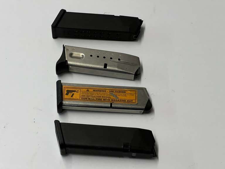 Pistol magazine, four pieces to include Smith & Wesson and Glock, see pictures for details. image