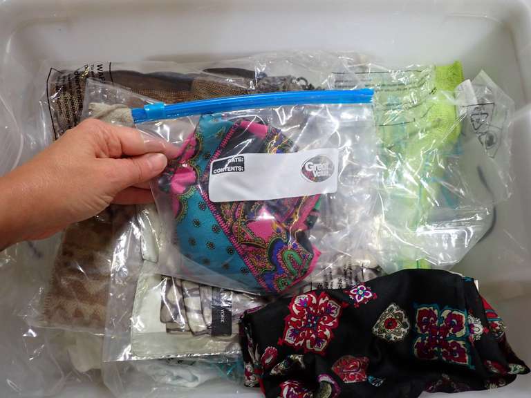 Box Lot of Assorted Scarves & More